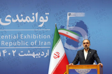 Ouverture de la cinquième exposition des capacités d'exportation de l'Iran ce dimanche matin (7 mai 2023) en présence du président de la République islamique, Seyyed Ebrahim Raissi dans la Salle de Conférence à Téhéran. (Photo : Marziyeh Moussavi)