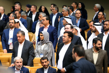 Ouverture de la cinquième exposition des capacités d'exportation de l'Iran ce dimanche matin (7 mai 2023) en présence du président de la République islamique, Seyyed Ebrahim Raissi dans la Salle de Conférence à Téhéran. (Photo : Marziyeh Moussavi)