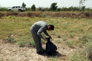 جمع آوری زباله از تالاب بامدژ