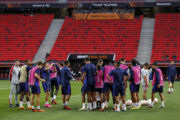 Letztes Training der Sevilla-Fußballmannschaft vor dem Europa-League-Finale