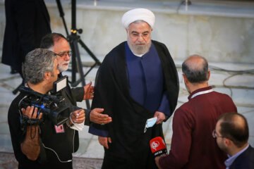 حضور حجت الاسلام والمسلمین حسن روحانی در مراسم سی و چهارمین سالگرد ارتحال امام خمینی (ره)
