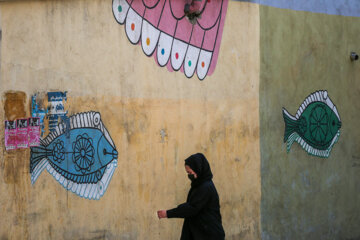 Arte mural con diversos diseños en Teherán