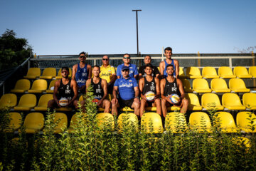 El entrenamiento del equipo voleibol playa de Irán 
