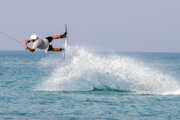 Cable skiing in Iran's Kish