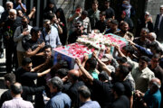 Funeral for holy shrine defender martyr in Tehran