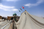 Aufbau des 400 Jahre alten Haruniyeh-Zeltes
