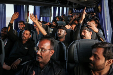 زائران پاکستانی اربعین در نزدیکی کربلا و در طول مسیر عزاداری می کنند.