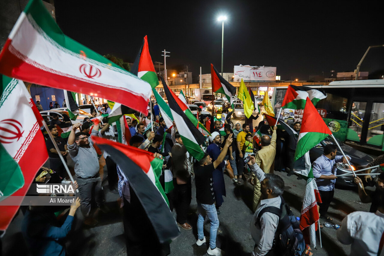 جشن پیروزی فلسطین در اراک+فیلم