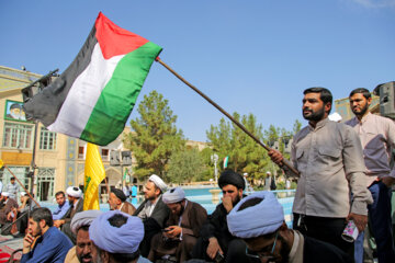 تجمع طلاب و روحانیان در حمایت از فلسطین