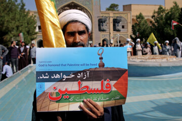 تجمع طلاب و روحانیان در حمایت از فلسطین