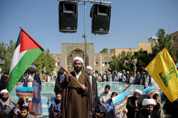تجمع طلاب و روحانیان در حمایت از فلسطین