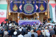 Rede des Präsidenten Irans in Stadt Shiraz