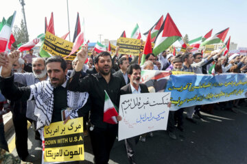 راهپیمایی در محکومیت جنایات رژیم صهیونیستی- بیرجند