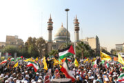 تجمع بزرگ دانش آموزان تهرانی در حمایت از کودکان غزه و فلسطین