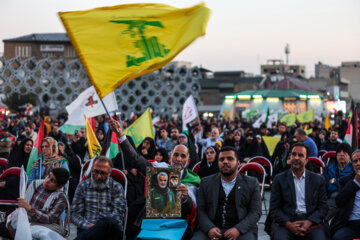 Le discours de Hassan Nasrallah du Hezbollah diffusé en direct à Téhéran