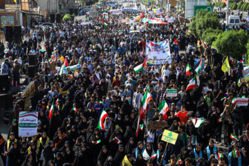 مردم اهواز در حمایت از مردم فلسطین تجمع کردند