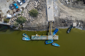 اسکله شناور و ابتدای کریدور گردشگری واقع در بندر ترکمن