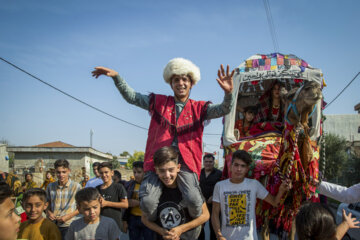 عروس را سوار کجاوه و به خانه داماد میبرند. در زمان گذشته کجوه یا کجاوه اتاقک هایی از جنس پارچه های رنگین بوده که معمولا از چهل تکه تشکیل می شدند و بر روی شتر یا گاری نصب می شد و برای انتقال عروس استفاده می شد. همچنین بر سقف این کجاوه ها زنگی هم آویزان می کردند که با صدای خود خبر عروسی را در شهر پخش کند.