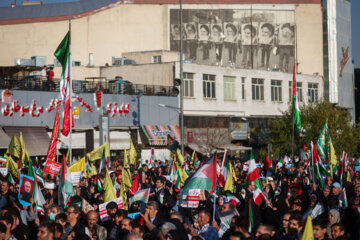 Masiva manifestación propalestina en Teherán
