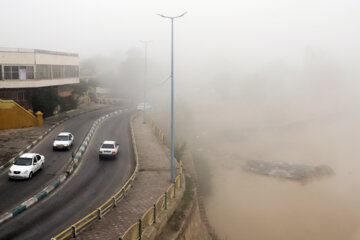 Brouillard et brume ce matin à Ahvaz dans le sud de l’Iran