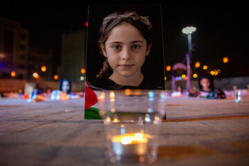 اجرای چیدمانی «علیه فراموشی» با موضوع «کودکان شهید غزه» در پلازای میدان هفت تیر
