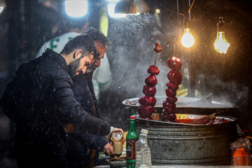 برف شبانه در همدان