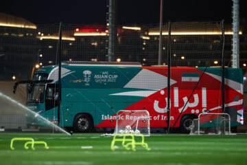 Entrenamiento del equipo nacional de fútbol de Irán en Doha