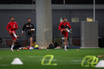 Entrenamiento del equipo nacional de fútbol de Irán en Doha