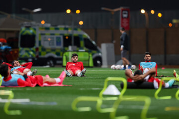 Entrenamiento del equipo nacional de fútbol de Irán en Doha