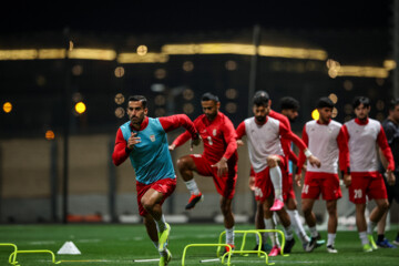 Entrenamiento del equipo nacional de fútbol de Irán en Doha