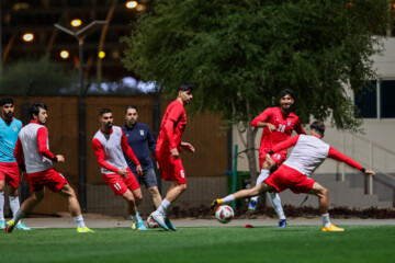 Entrenamiento del equipo nacional de fútbol de Irán en Doha