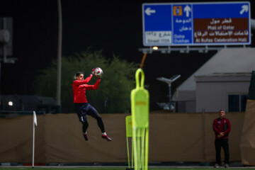 Entrenamiento del equipo nacional de fútbol de Irán en Doha