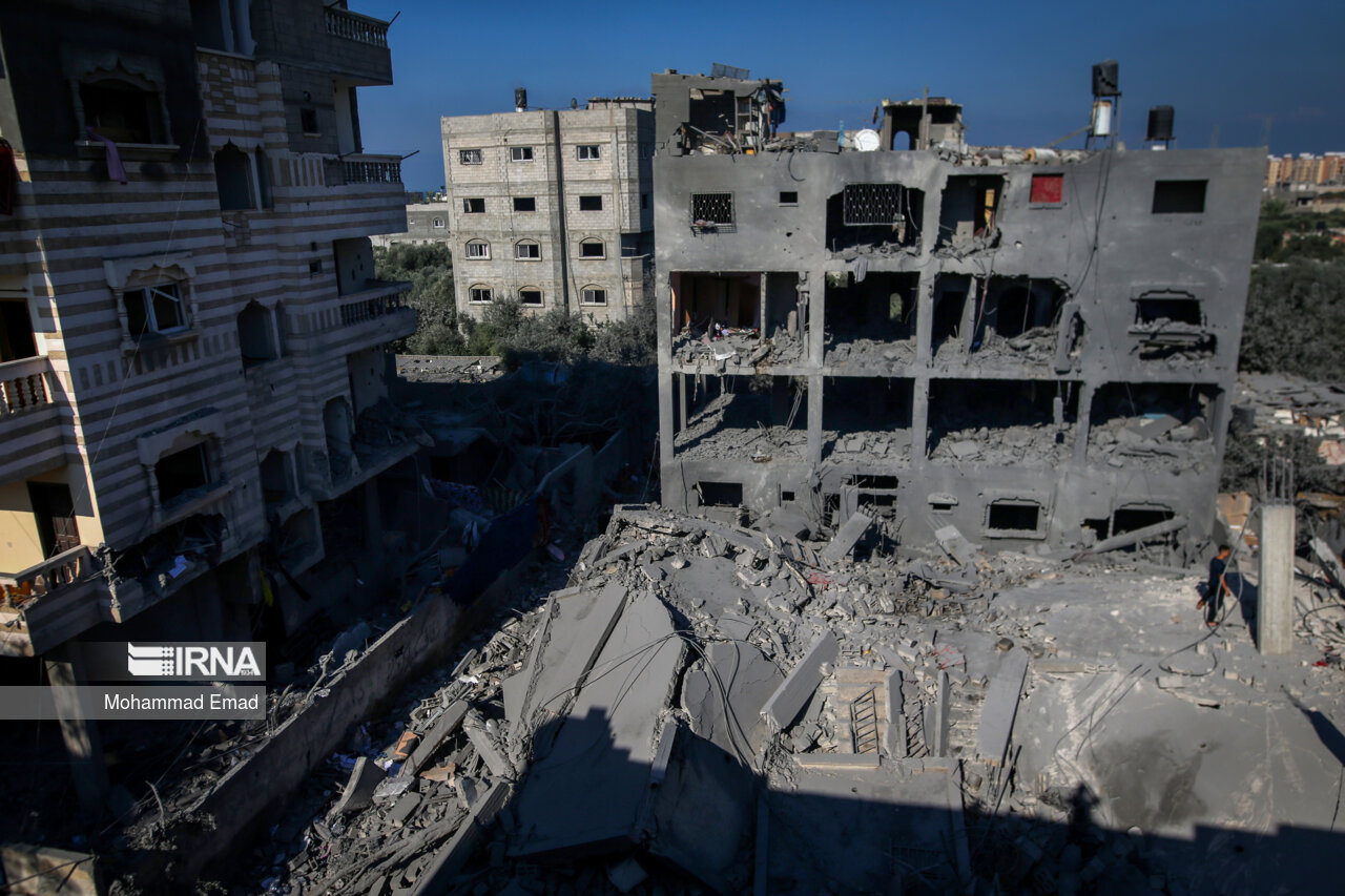 غزہ میں انسان دوستانہ امداد کے گودام پر صیہونی جنگی طیاروں کی بمباری