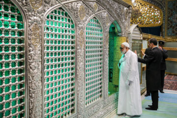 Cleansing illuminated shrine of Imam Reza (AS)
