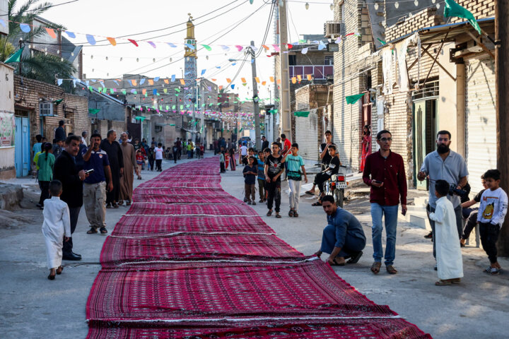 سفره افطار ۲۰۰ متری در اهواز