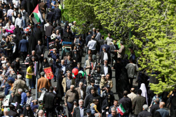 La journée d'Al Qods, en solidarité avec les Palestiniens et contre Israël, à Tabriz 