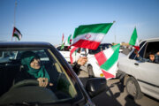 راهپیمایی خودرویی مردم قم در حمایت از حمله موشکی و پهپادی به اسرائیل