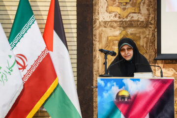 سخنرانی «انسیه خزعلی» معاون امور زنان و خانواده ریاست‌جمهوری در همایش « غزه زنده است » 