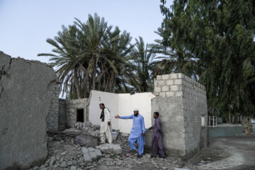 تخریب خانه ای در مرزن پاد براثر بارش سیل آسا در منطقه دشتیاری بلوچستان