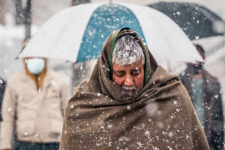 بارش برف در کابل