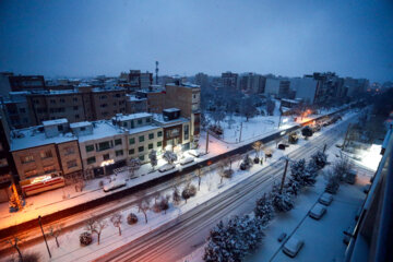 بارش برف در همدان