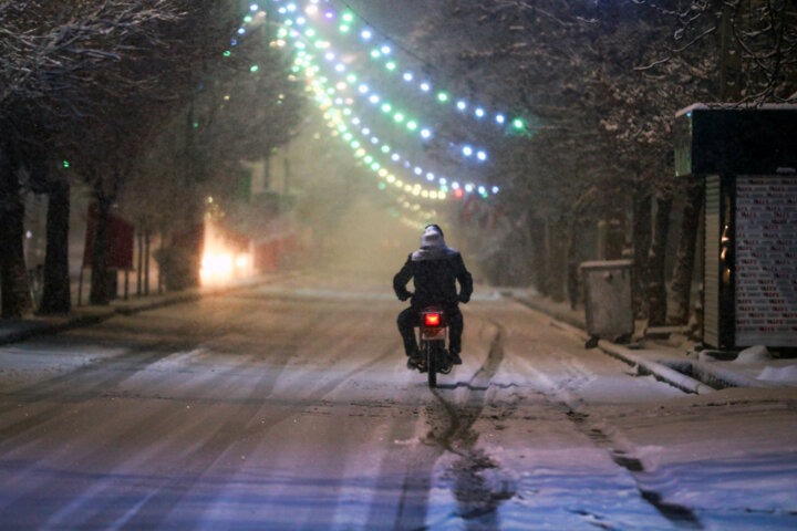 بارش برف در همدان