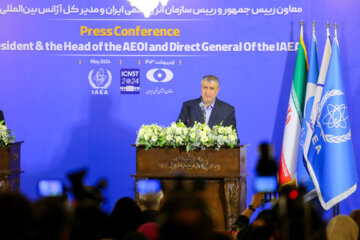 Head of the Atomic Energy Organization of Iran Mohammad Eslami Joint press conference with  UN nuclear chiefs