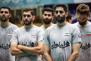 Iran’s national volleyball team in training