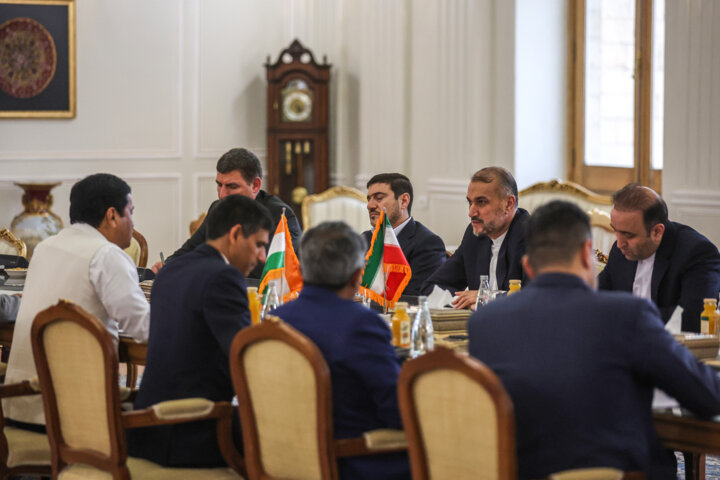 دیدار وزیر بنادر، کشتیرانی و آبراهه‌های جمهوری هند با وزیر امور خارجه