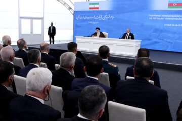 Presidentes de Irán y Azerbaiyán inauguran la presa Qiz Qalasy