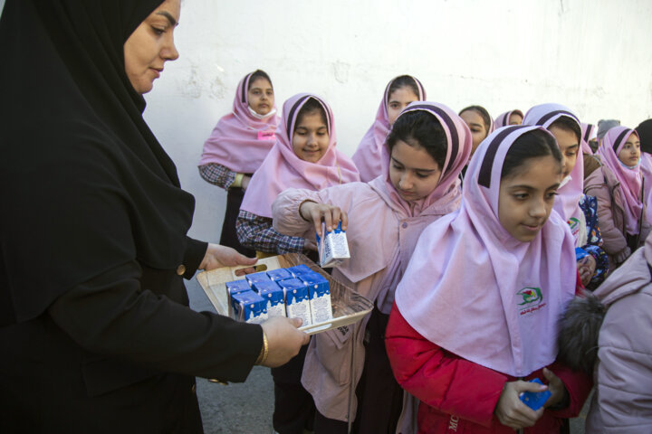 توزیع شیر در مدارس ابتدایی گلستان