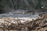 سیل در مازندران؛ بخشی از جاده هراز را آب برد