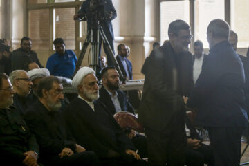 حضور حجت الاسلام والمسلمین محسنی اژه ای رئیس قوه قضاییه در مراسم چهلمین روز شهدای خدمت