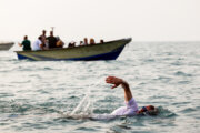 Veteranen schwimmen im Persischen Golf